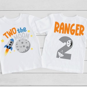 Two The Moon Birthday Shirt: Space Theme 2nd Birthday Outfit