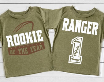 Rookie Of The Year Football First Birthday Shirt for Baby Boys | Sports Cake Smash Outfit
