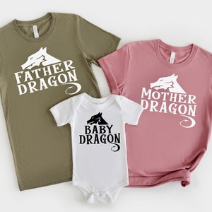 Mother Dragon Father Dragon Baby dragon Shirts - Mommy and Me Shirt - Matching Shirts - Matching Family Tees - New Mom Gift, Pregnancy shirt