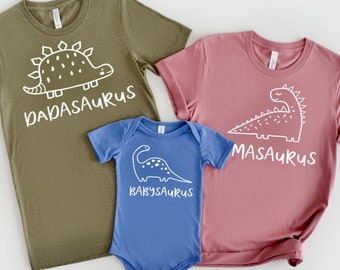 Mamasaurus Dadasaurus Babysaurus Shirt, Matching Family Outfit Tees, Dinosaur Family Shirts