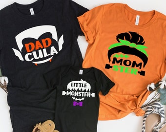 Halloween Couple Monster Shirt, Matching Halloween Family shirts, Mom Dad Baby Toddler Shirt, Kid Halloween Party Shirt