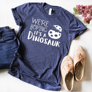 Pregnancy Announcement Shirt Dinosaur Pregnancy Shirt Mom to Be Gift Baby Reveal Ideas Expecting Baby On The Way Announcement tshirt image 2