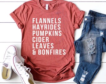 Fall Shirts - Flannel Hayrides Shirt - Short sleeve Shirt - Pumpkin Shirt - Thanksgiving Shirt - Holiday Shirt - Thankful Shirt