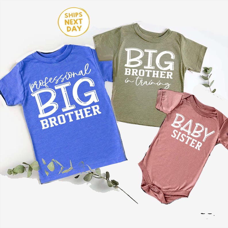Big Brother Big Sister Shirts | Sibling Announcement Outfit | Pregnancy Reveal for Kids image 6