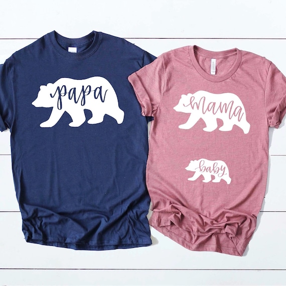 Gender Reveal Ideas Baby Announcement Family Shirts Couples Gender Reveal Shirts Gender Reveal Gift Papa Bear Shirt Mama Bear Shirt