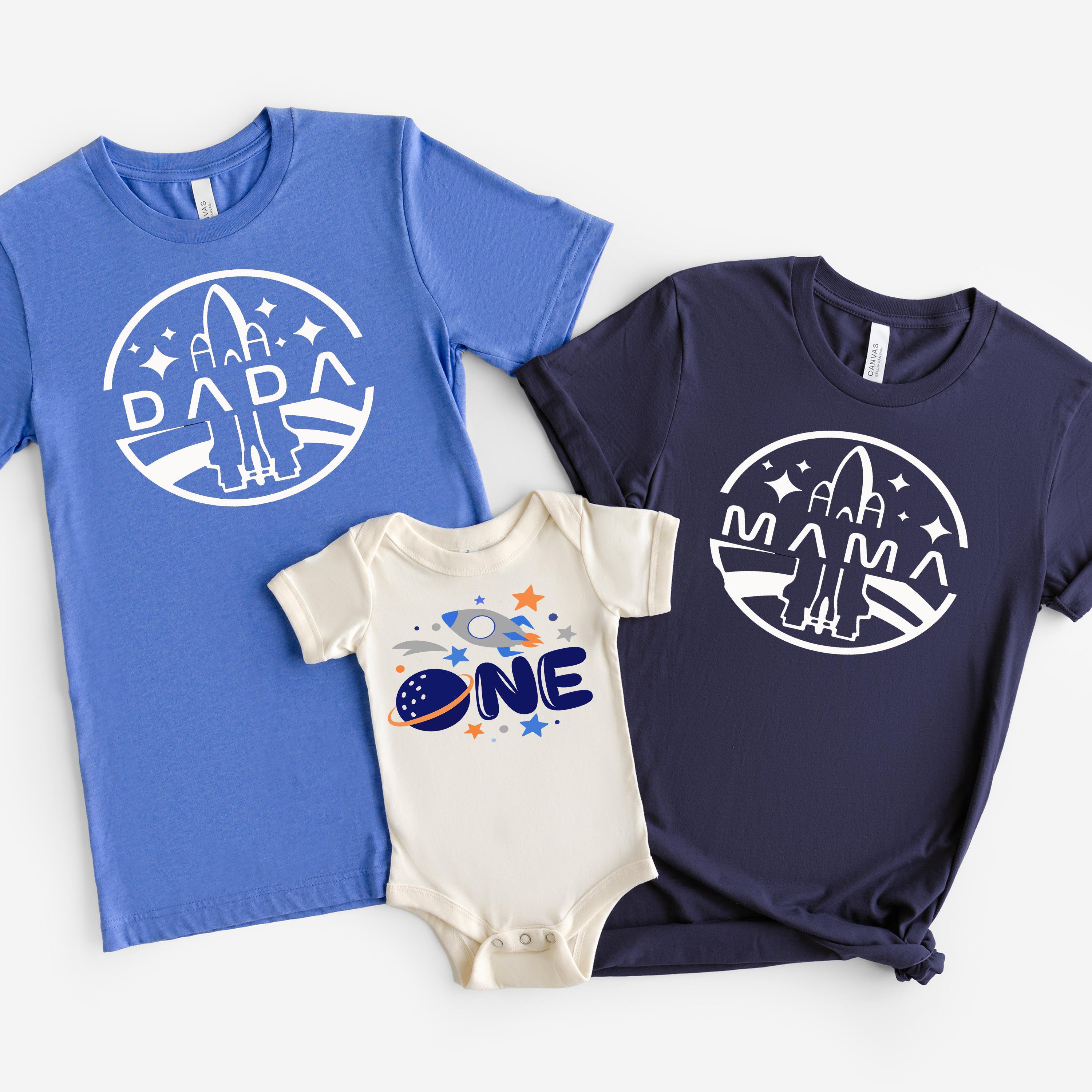Space Birthday Family Shirts: Matching First Birthday Outfits