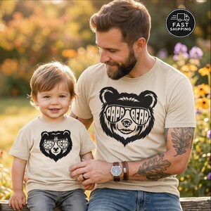 Father's Day Daddy and Me Shirts — Papa Bear Baby Bear Matching Set, Dad and Baby Gift image 4