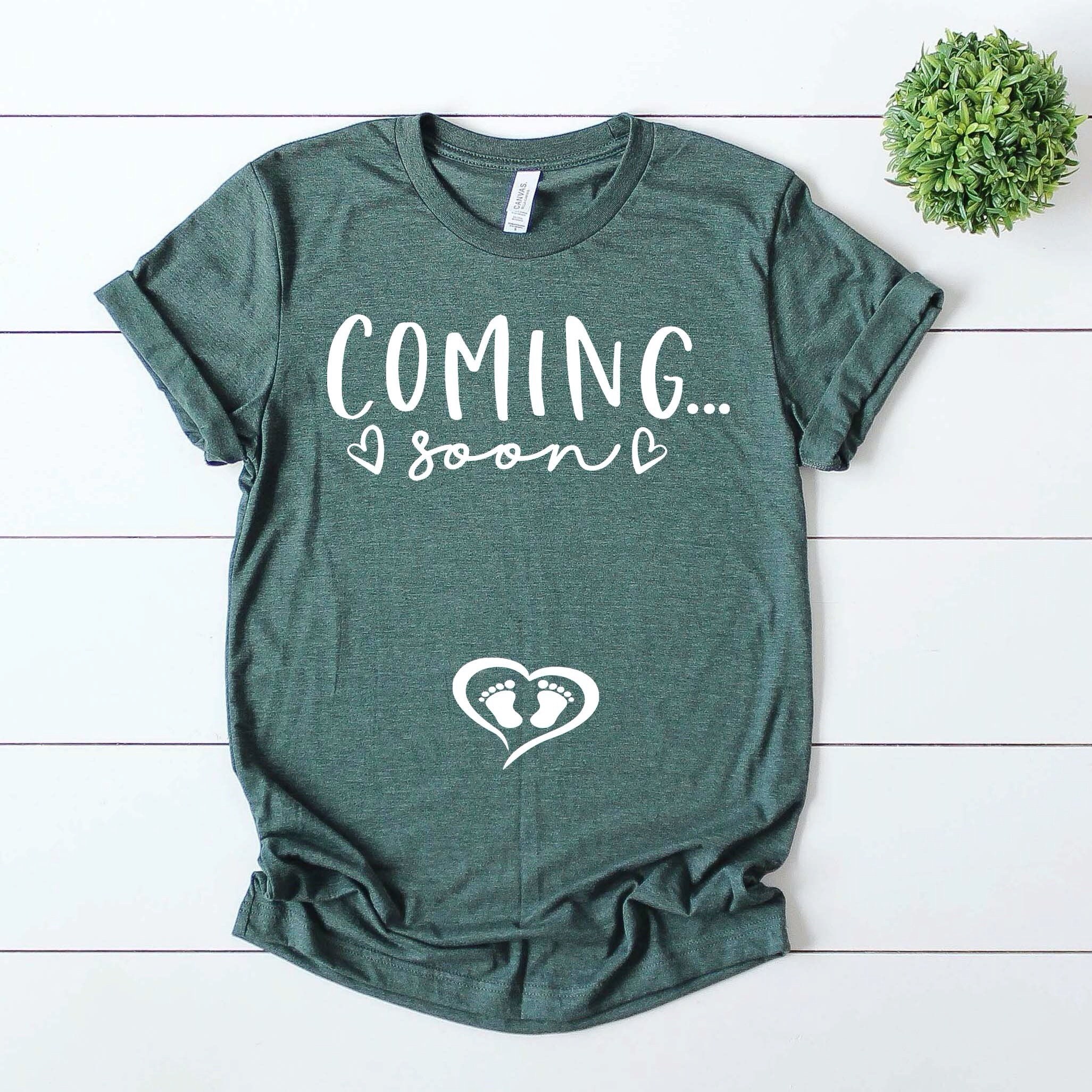 Coming Soon Pregnancy Reveal Baby Announcement Pregnant Shirt | Etsy