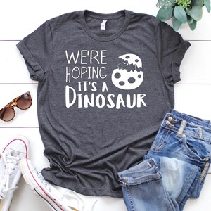 Pregnancy Announcement Shirt Dinosaur Pregnancy Shirt Mom to Be Gift Baby Reveal Ideas Expecting Baby On The Way Announcement tshirt image 3