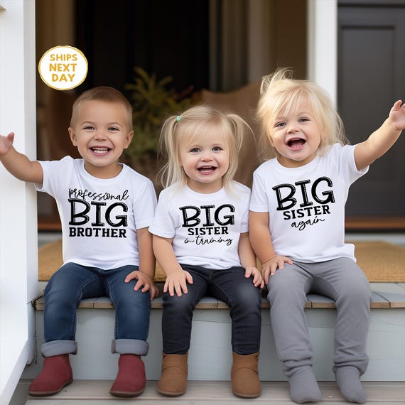Big Brother Big Sister Shirts | Sibling Announcement Outfit | Pregnancy Reveal for Kids