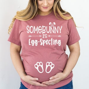 Easter Pregnancy Announcement Shirt Somebunny Is Egg-Specting Pregnancy Shirt Easter Baby Reveal Ideas Expecting Baby On The Way image 1