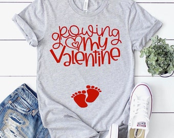 Valentines Day Pregnancy Announcement Shirt Growing My Valentines Pregnancy Shirt Valentine Baby Reveal Ideas Expecting Baby On The Way