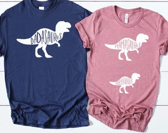 Mamasaurus and Dadasaurus Pregnancy Announcement Shirts – Fun Dinosaur Baby Reveal Tees for Expecting Parents