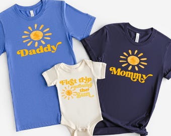 First Trip Around the Sun Birthday Shirt – Sunshine 1st Birthday Outfit – Matching Family Birthday Tees
