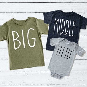 Big little shirts, big little reveal shirt, third baby announcement, third child pregnancy announcement, baby announcement image 2