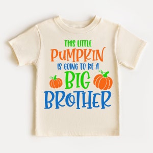 Big Brother Pumpkin Shirt – Fall Baby Announcement Tee – Toddler and Youth Sibling Reveal Shirt