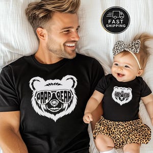 Father's Day Daddy and Me Shirts — Papa Bear Baby Bear Matching Set, Dad and Baby Gift image 7