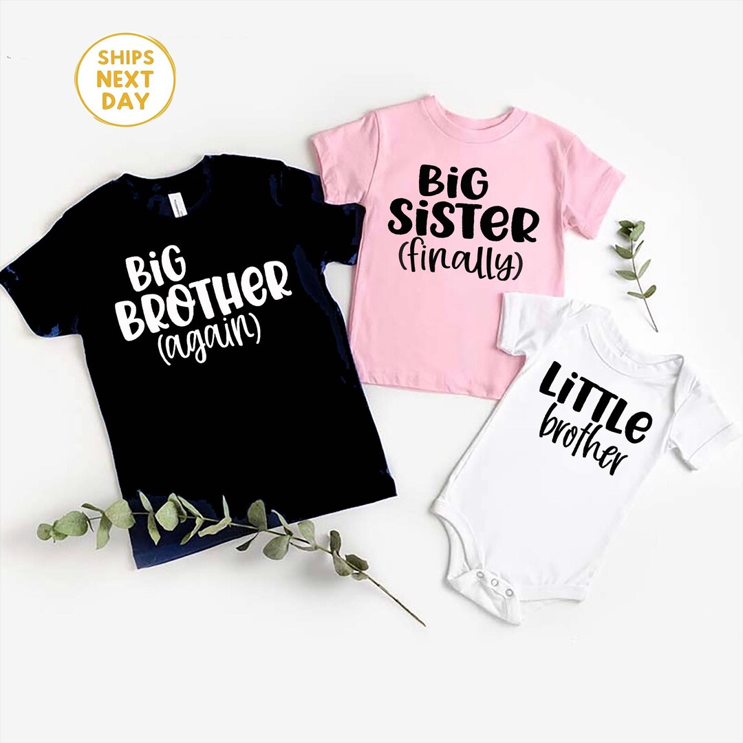 Siblings Matching Shirt Baby Reveal Idea Pregnancy