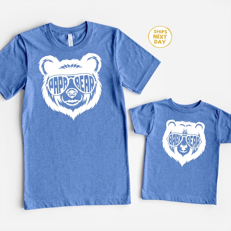 Father's Day Daddy and Me Shirts — Papa Bear Baby Bear Matching Set, Dad and Baby Gift image 2