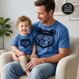 Father's Day Daddy and Me Shirts — Papa Bear Baby Bear Matching Set, Dad and Baby Gift image 9