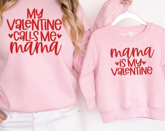 Matching Mommy And Me Shirts, Mama Valentine Sweatshirt Gift, Valentines Day Shirts Mom Baby Matching Mommy And Me Outfit
