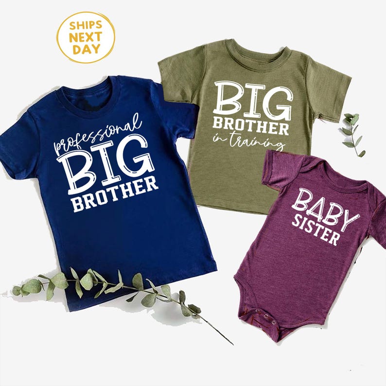 Big Brother Big Sister Shirts | Sibling Announcement Outfit | Pregnancy Reveal for Kids image 5
