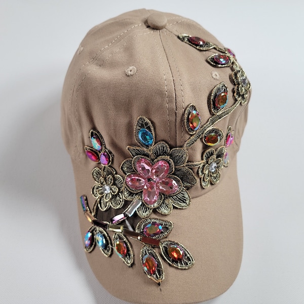 Khahi Women Adjustable rhinestone bling hat Baseball hat fashion girl sports hats