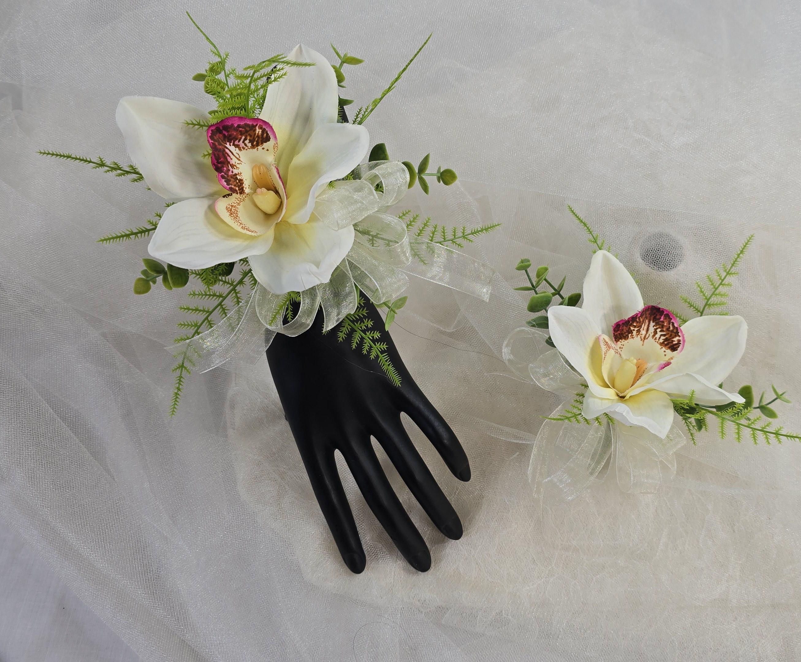 Artificial orchid flower corsages, boutonniere. for wedding/prom/bridal