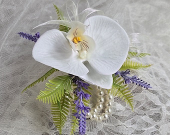 Artificial orchid flower corsages for wedding/prom/bridal