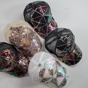 New style high Quality Women spring summer fashion colorful sequin bling bling baseball hats
