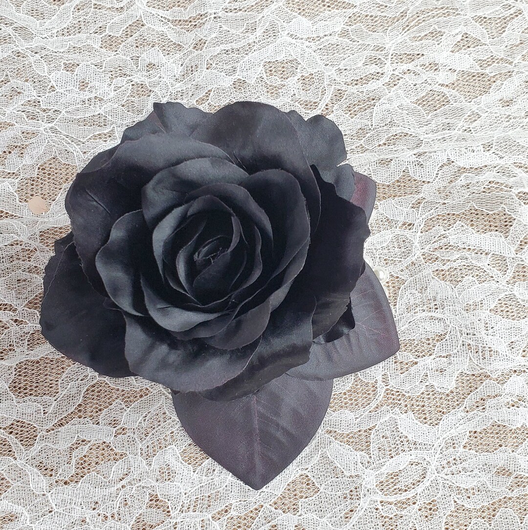Black Round Rose Corsage main image 1