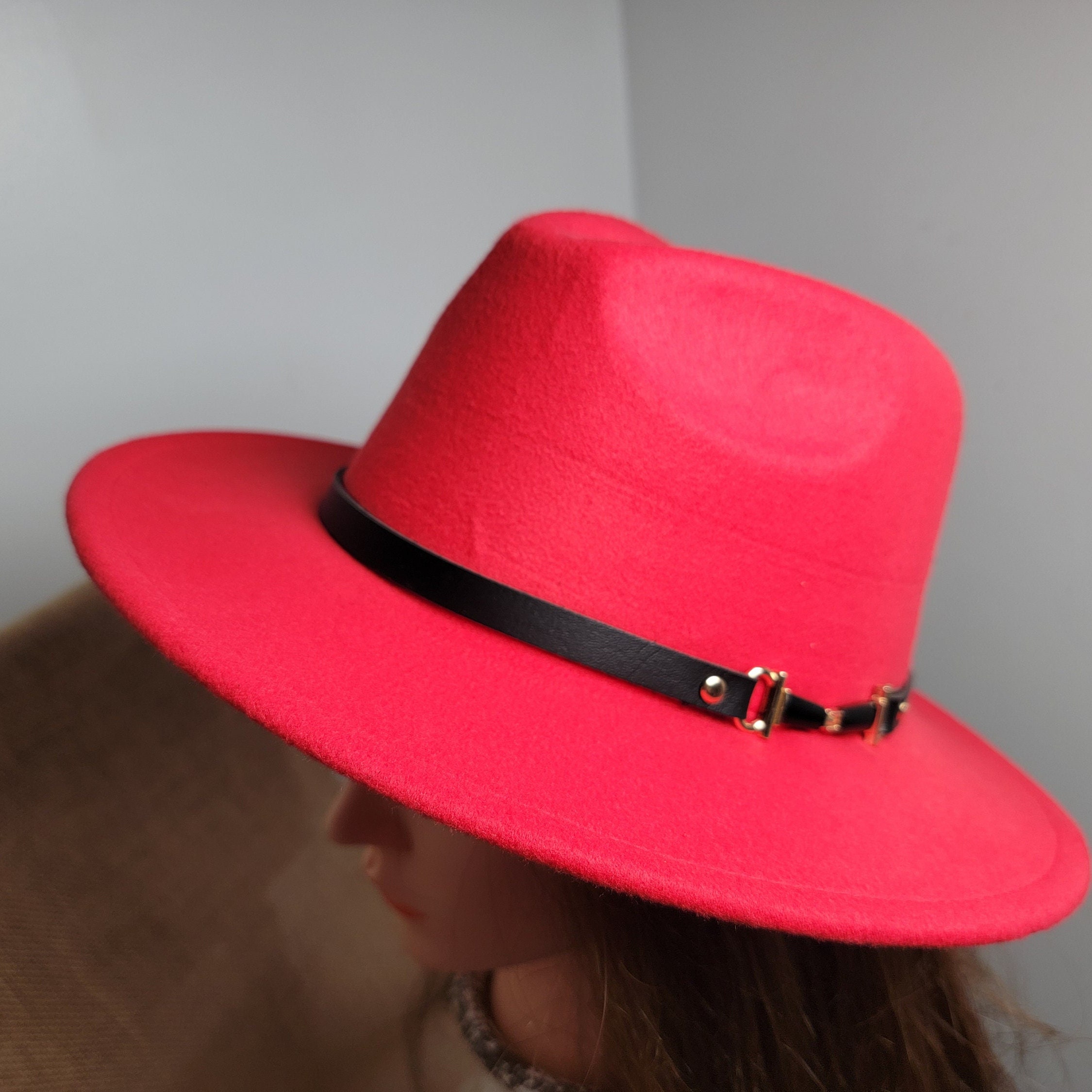 Women Wool Fedora Hat Wide Brim Panama Jazz Felt Classic Accessory Classic Wide Brim Wool Felt Jazz Hat Feather Fedora Panama  main image 2