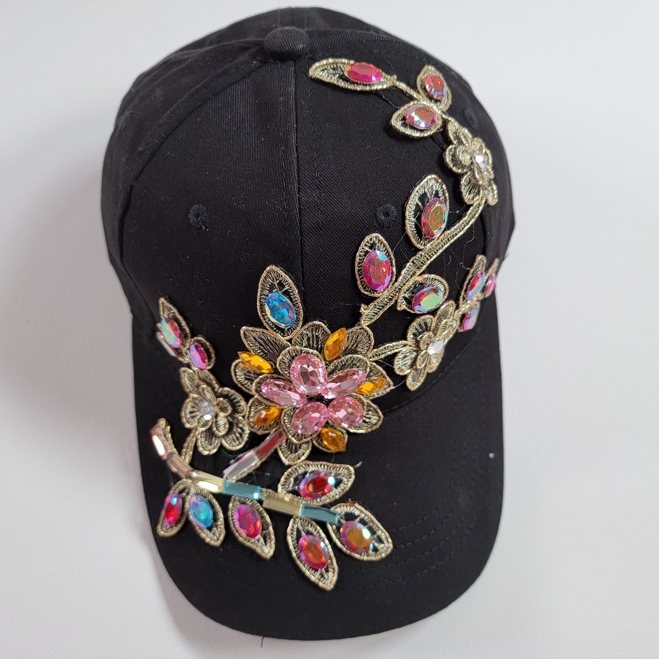 Women Adjustable Rhinestone Bling Hat Baseball Hat Fashion Girl Sports ...