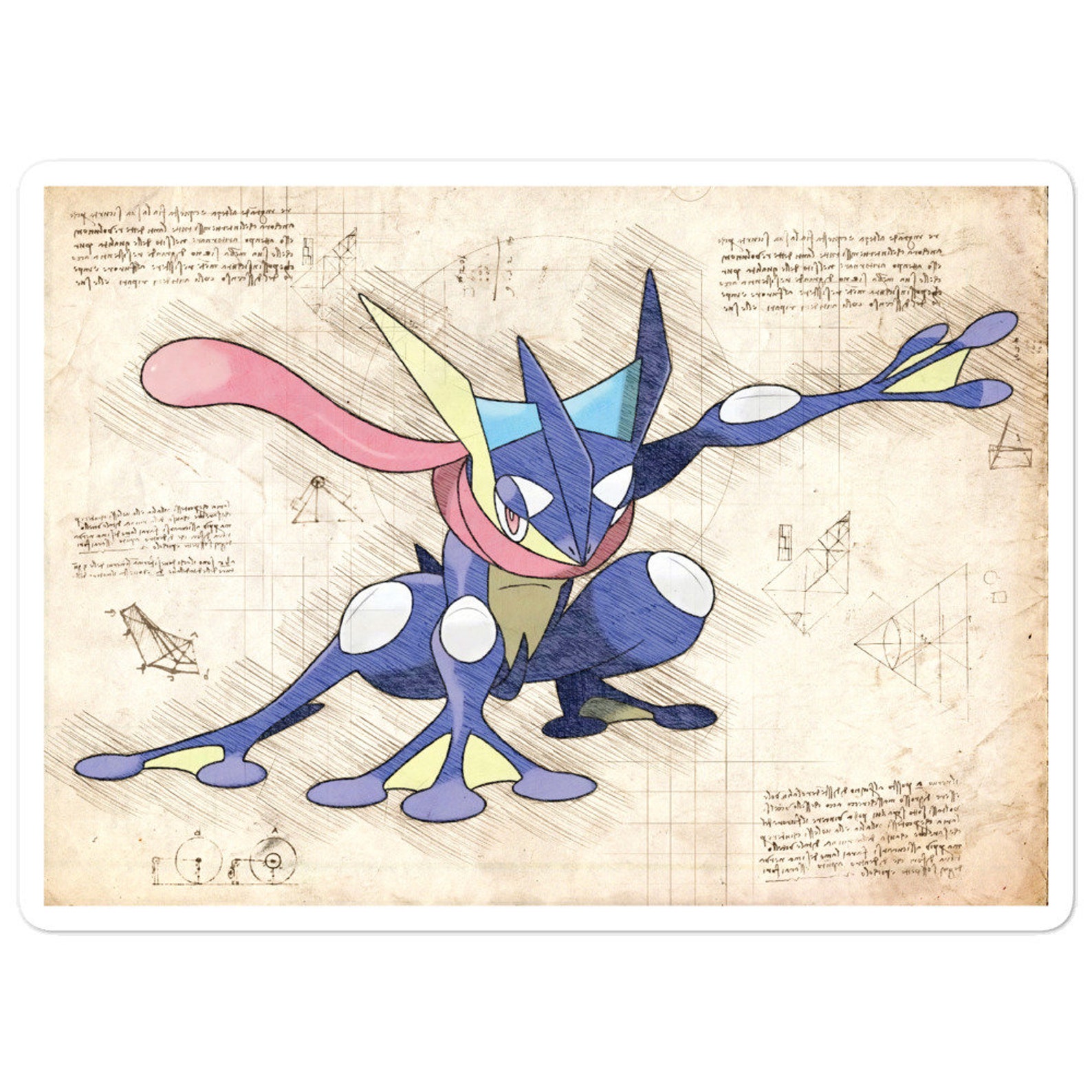 Greninja fanart wallart room decor watercolor print | Etsy