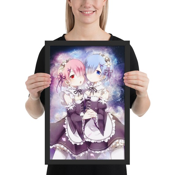 Zero Re Zero Rem And Ram Fanart Wallart Room Decor Watercolor Etsy