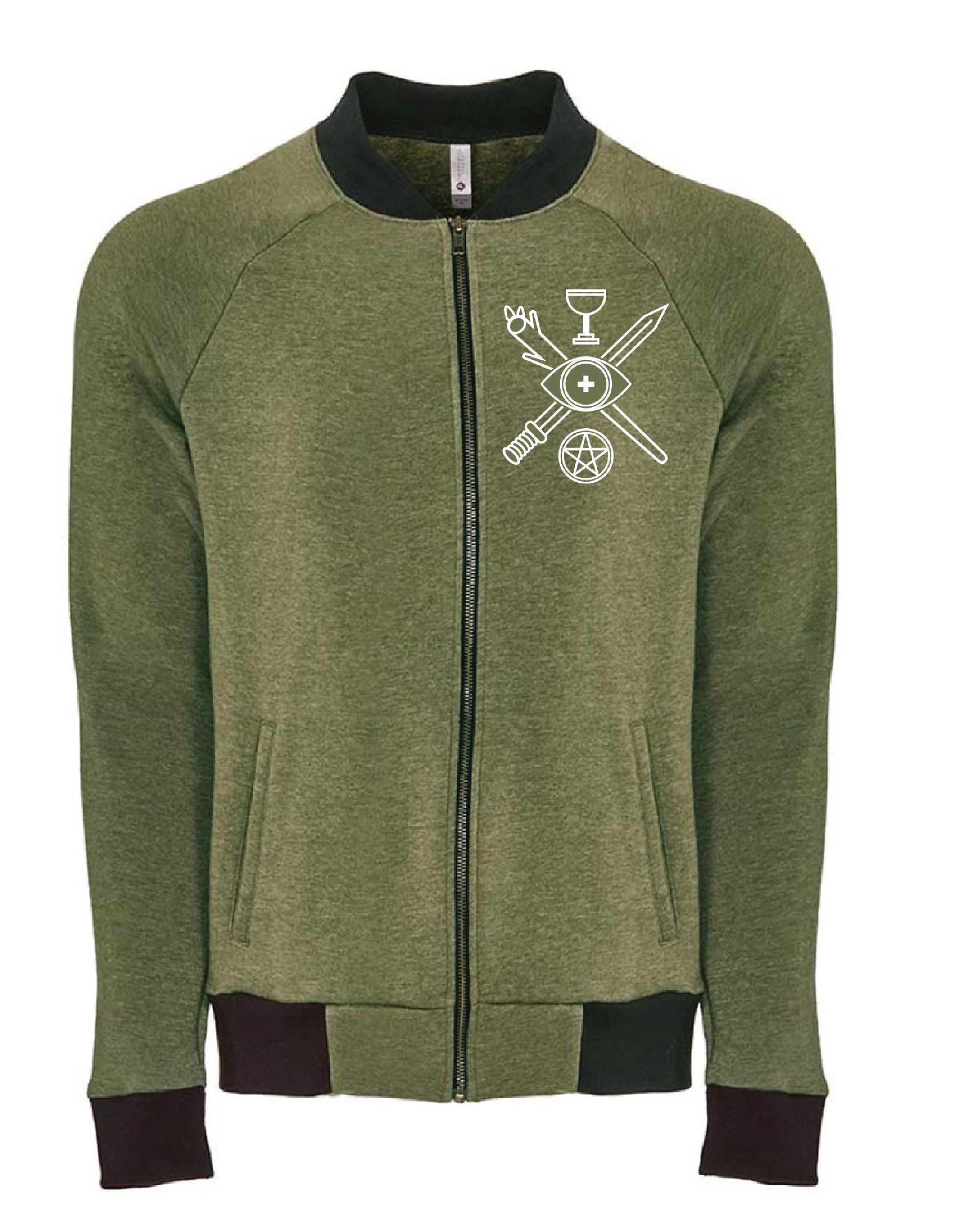 Green Crew jacket with Magic Symbol | Etsy