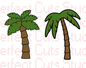 2 for 1 Palm Tree SVG & Studio 3 Cut File for Cricut Brother Silhouette Files Logo SVGs Cutouts Downloads Tropical Cutout