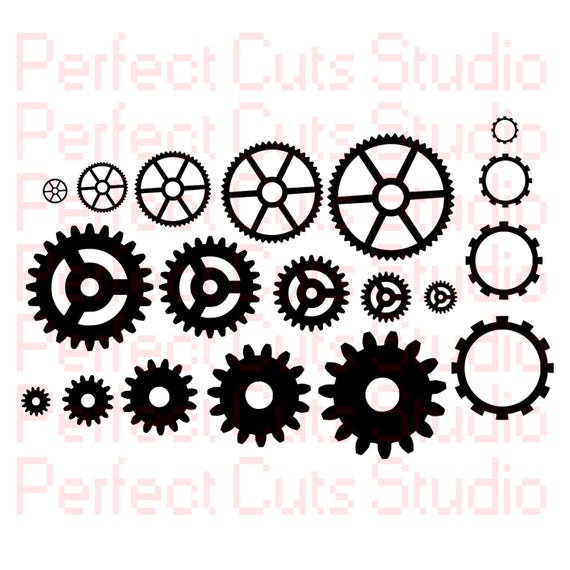 Gears SVG and Studio3 File Gear Cutouts Cricut | Etsy