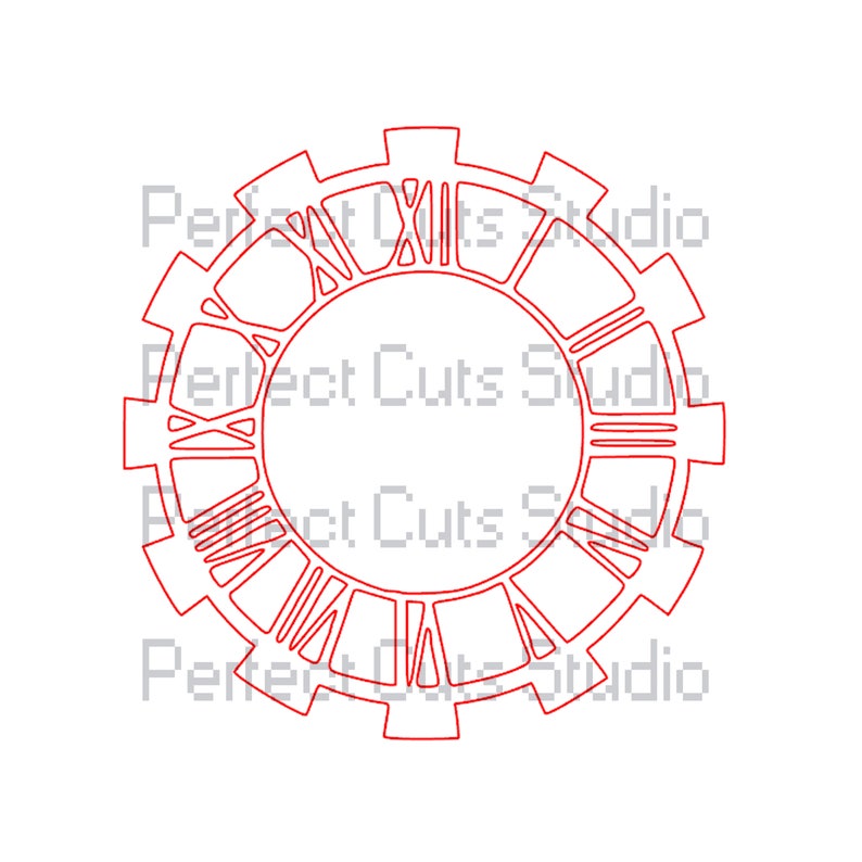 Roman Numeral Clock Face Gear SVG and Studio 3 File Cutouts for Cricut Silhouette Files SVGs Downloads Gears Stencils