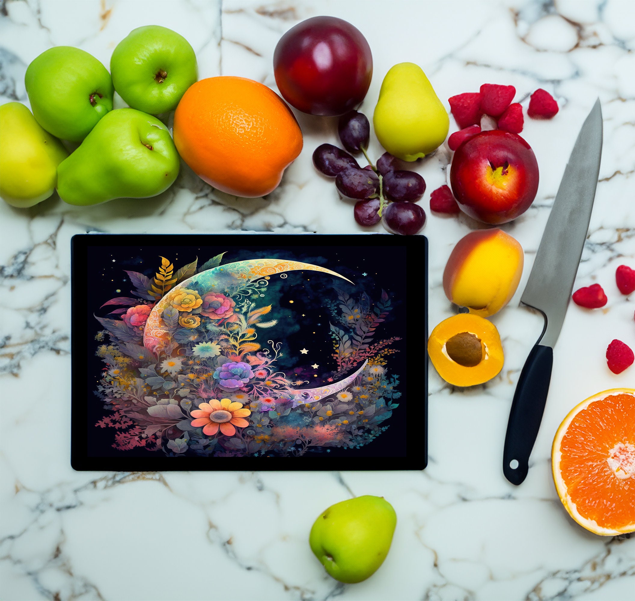 Kitchen Cutting Board Tempered Glass - Customizable Counter Art - Thumbnail 2
