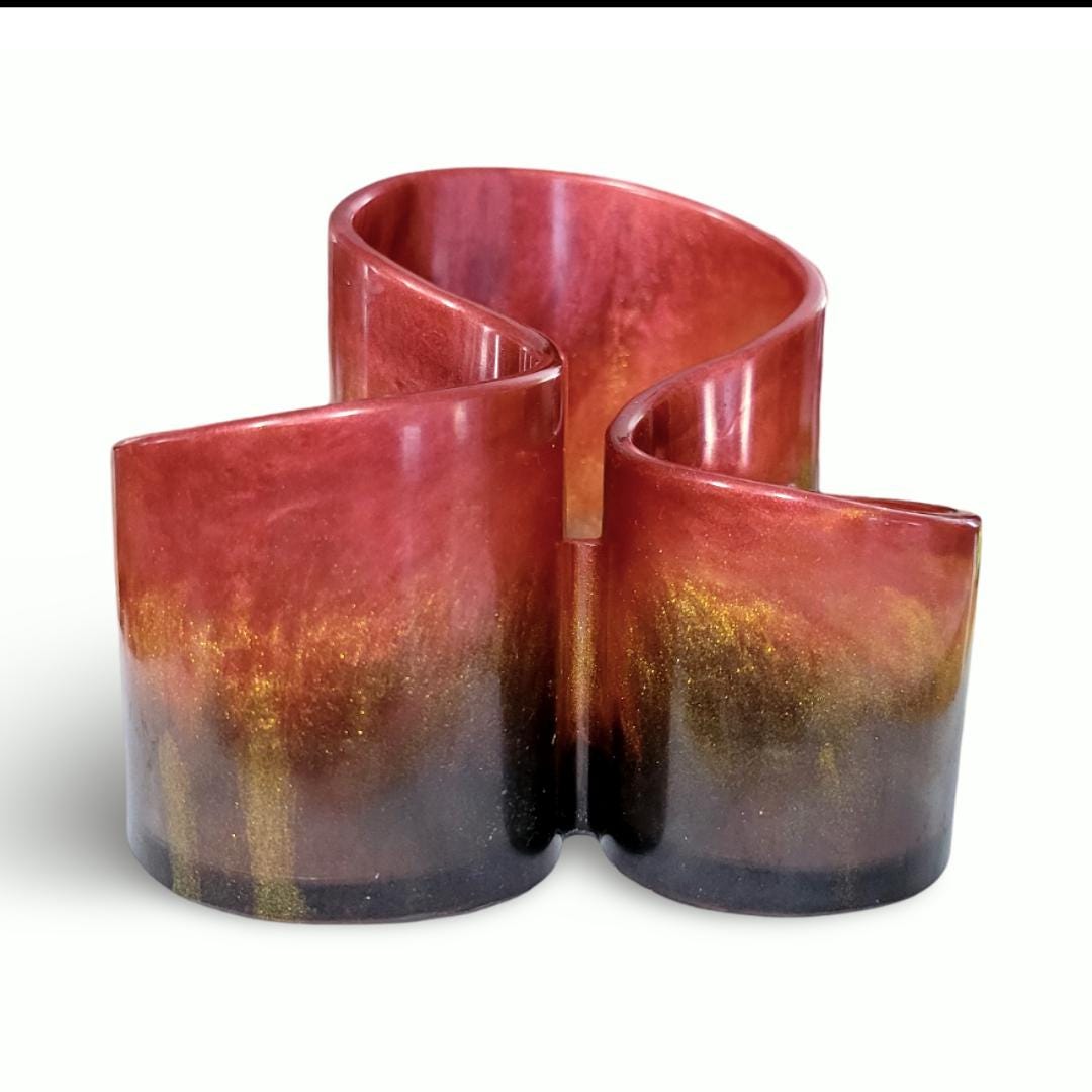 Custom Resin Organizer Colorful Organizer Multi-Compartment Organizer Makeup Holder Brush Holder Office Organizer Desk Accessories Handmade - Thumbnail 2