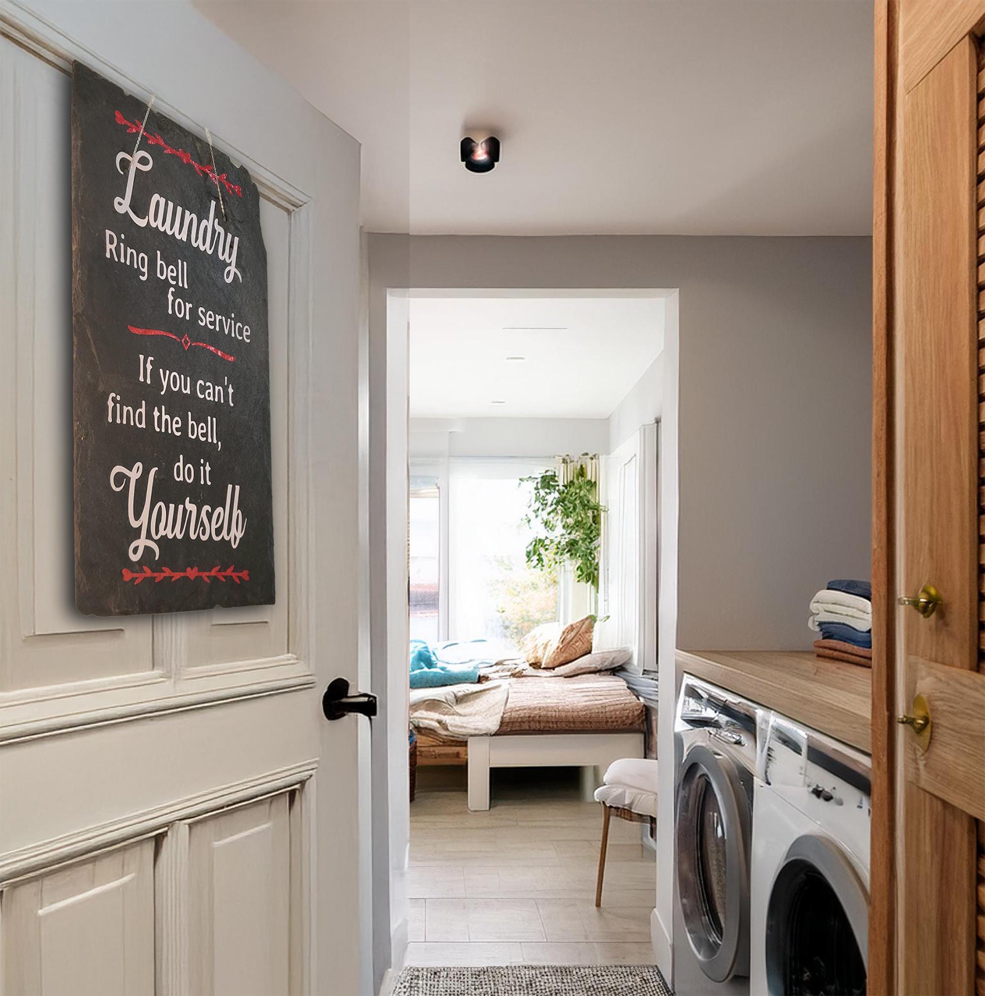 Slate Laundry Signs-Ring Bell-Custom Slate Sign-Buckingham Slate Sign-Handmade Sign-Humorous Laundry Sign-Stone Laundry Sign (copy) - Thumbnail 2