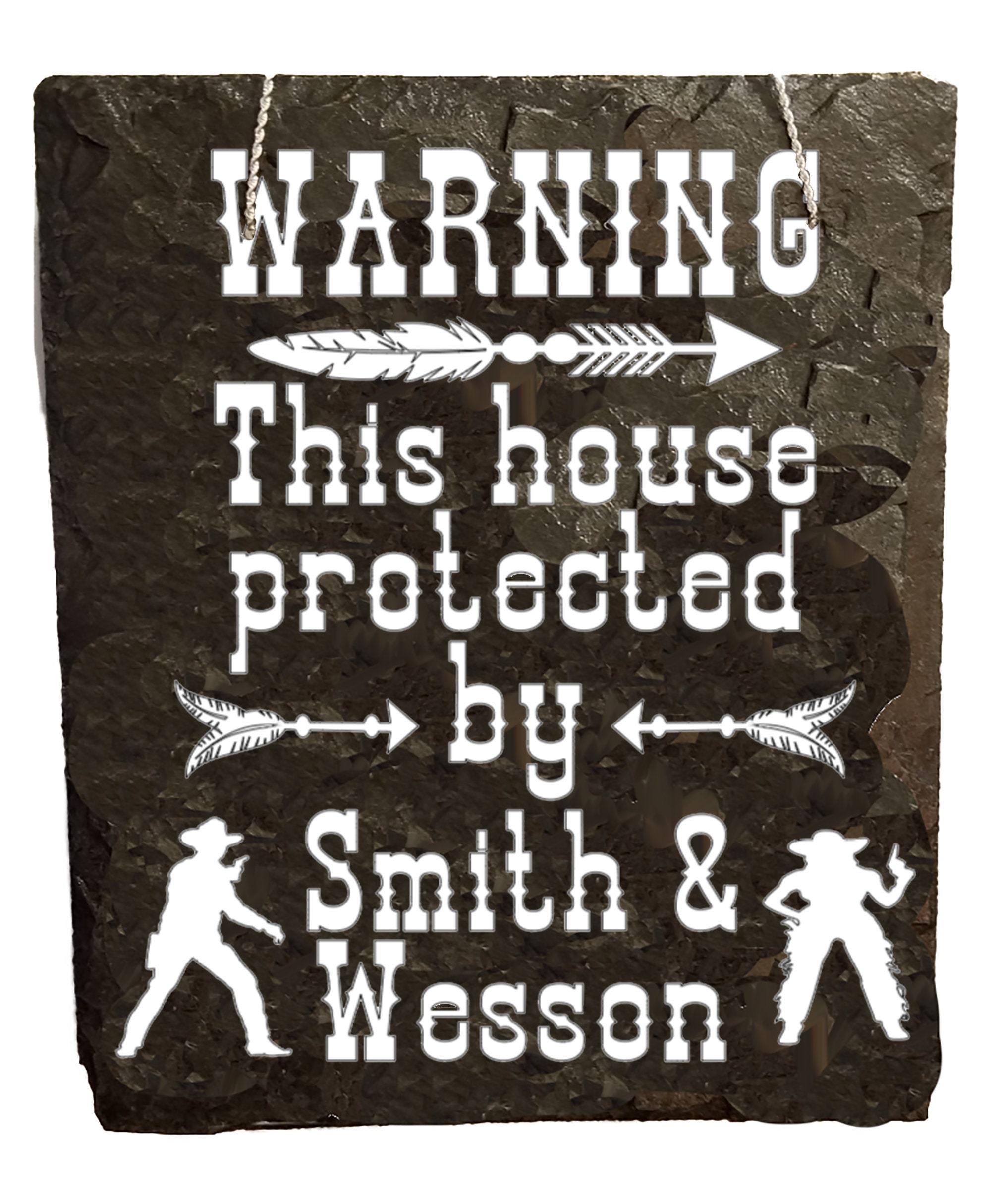 Buckingham Slate Sign - Home Protected by Henry Ruger Smith & Wesson Colt Glock Winchester Firearm Gun - Thumbnail 7