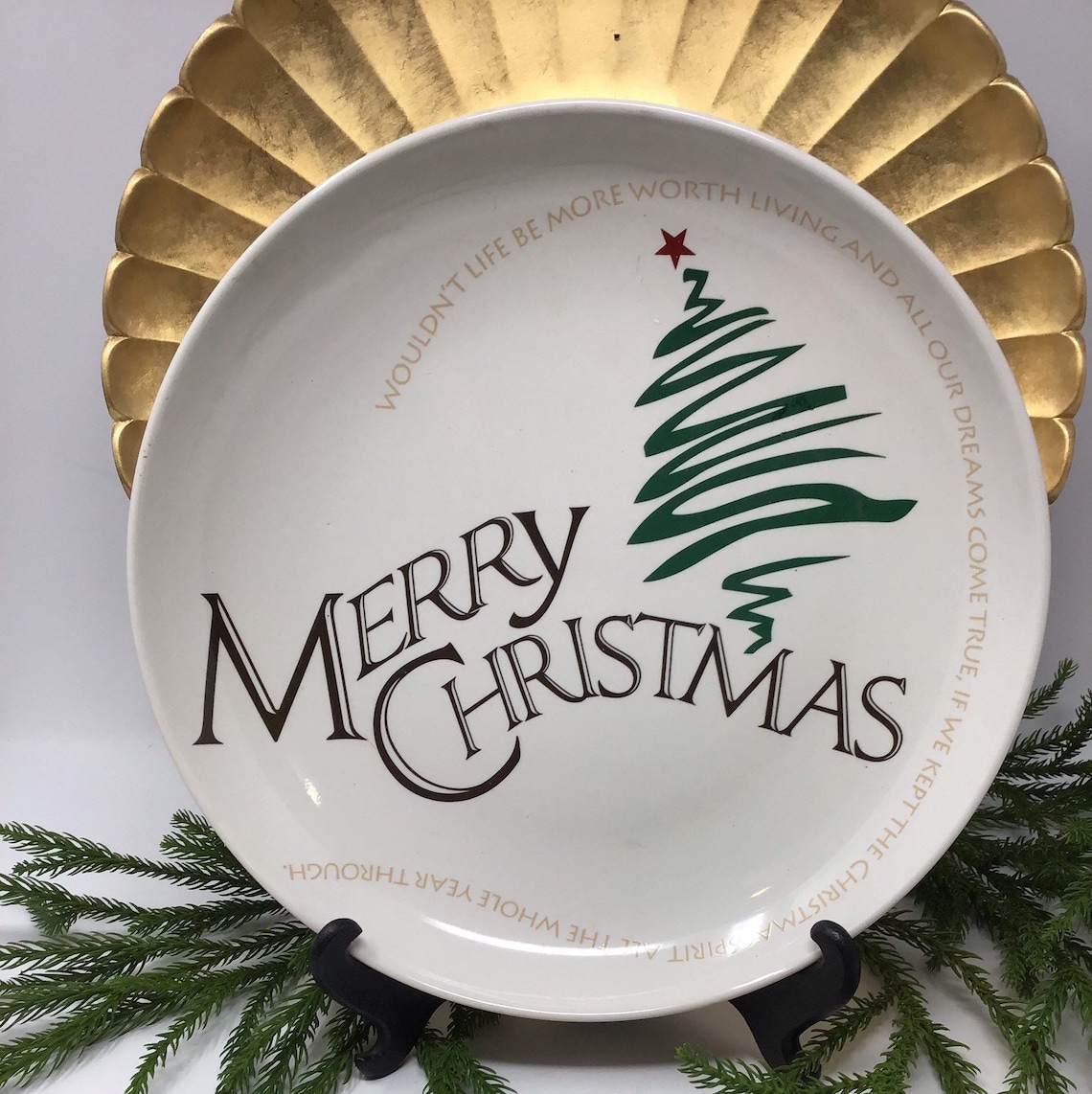Merry Christmas serving plate. Great size for serving cookies Etsy