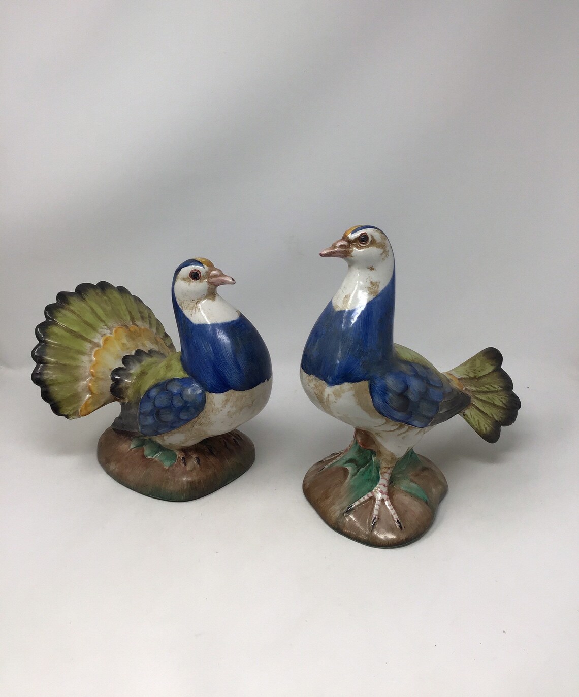Birds Vintage Pair Of Italian Ceramic Porcelain Bird Figurines Etsy