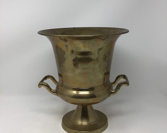 Brass bucket trophy style brass champagne bucket, vintage ice bucket, Hollywood Regency, Christmas , Chinoiserie Decor Easter
