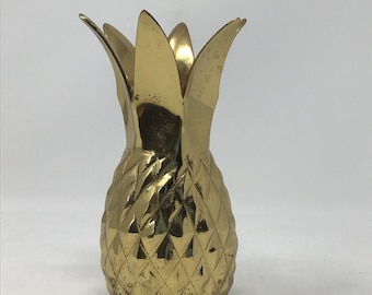 Mosiężny ANANAS Vintage mosiężny wazon w kształcie ananasa, mosiężny pojemnik w kształcie ananasa, wazon na kwiaty, ananas z połowy wieku, wazon przyjaźni i gościnności