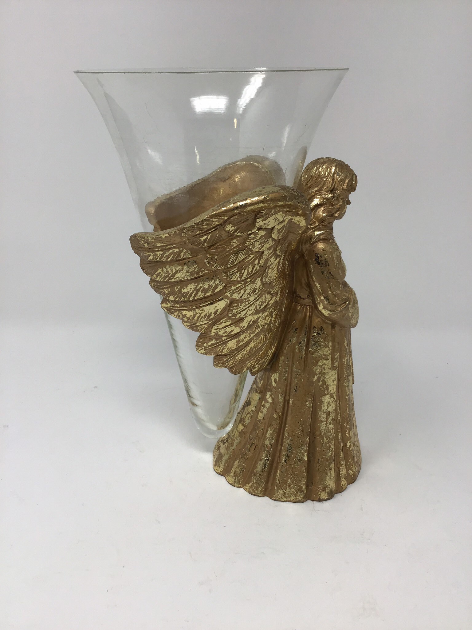 Vintage angel floating vase. Gold gilt angel with removable Etsy