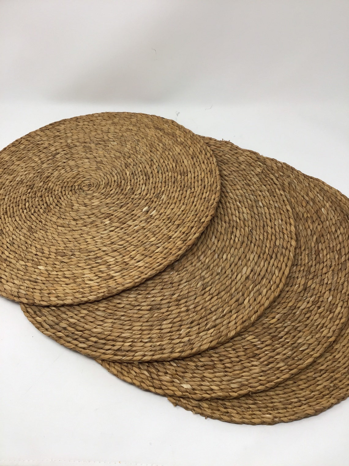 Vintage Natural Round Rattan Placemats. The natural placemats Etsy