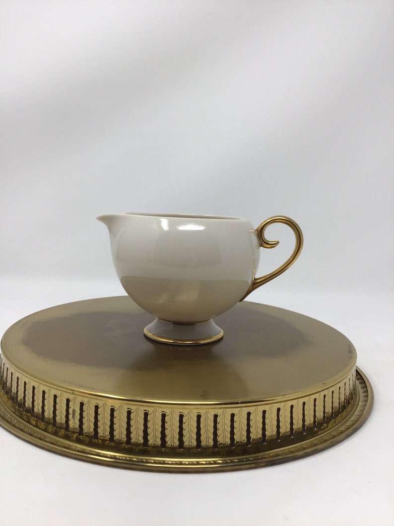 Flintridge China Creamer Montrose Pattern.Ivory with gold trim Etsy